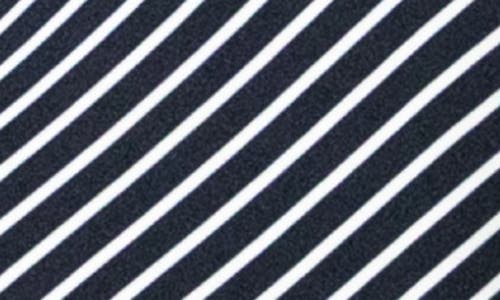 Shop Nina Leonard V-neck Stripe Maxi Dress In Navy/white