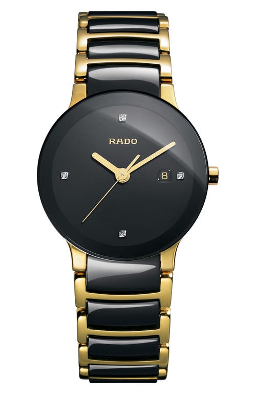Rado Centrix Diamond Bracelet Watch, 28mm In Black