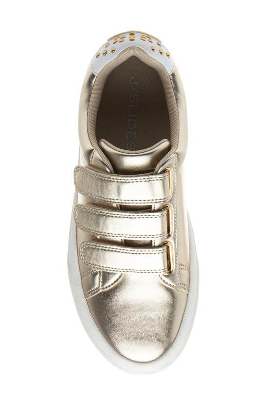Shop J/slides Nyc Gennie Studded Platform Sneaker In Gold