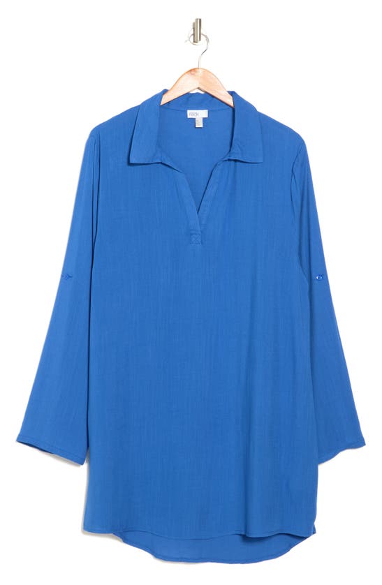 Shop Nordstrom Rack Everyday Flowy Cover-up Tunic In Blue Marmara