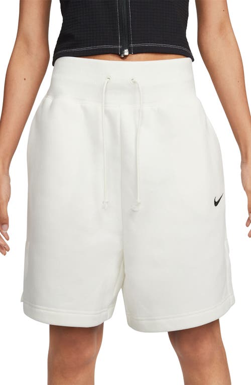 Nike Sportswear Phoenix Fleece Shorts in Sail/Black