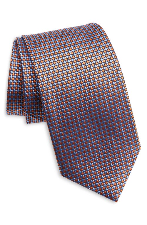 Shop David Donahue Neat Silk Tie In Pumpkin