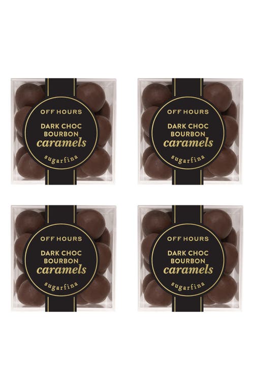 sugarfina Dark Chocolate Bourbon Caramels Set of 4 Candy Cubes in Blue 