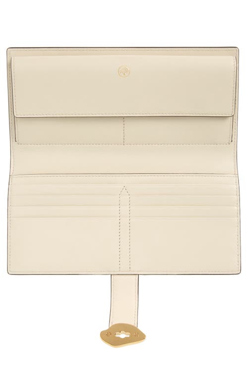 Shop Mulberry Lana Long High Gloss Leather Bifold Wallet In Eggshell