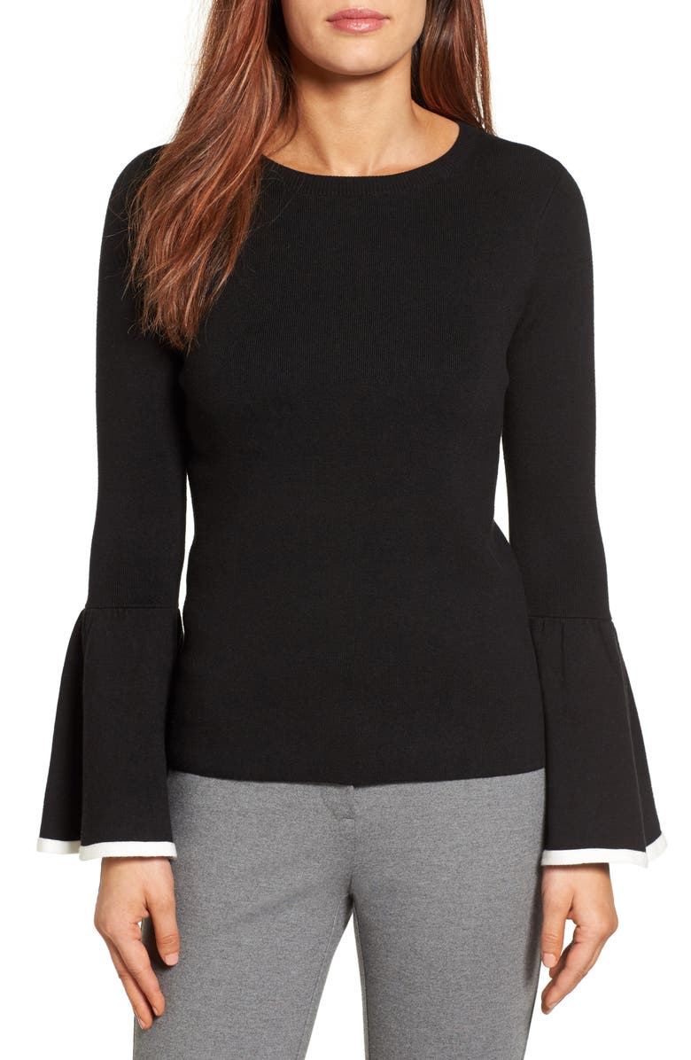 Halogen® Flare Sleeve Sweater (Regular & Petite) | Nordstrom