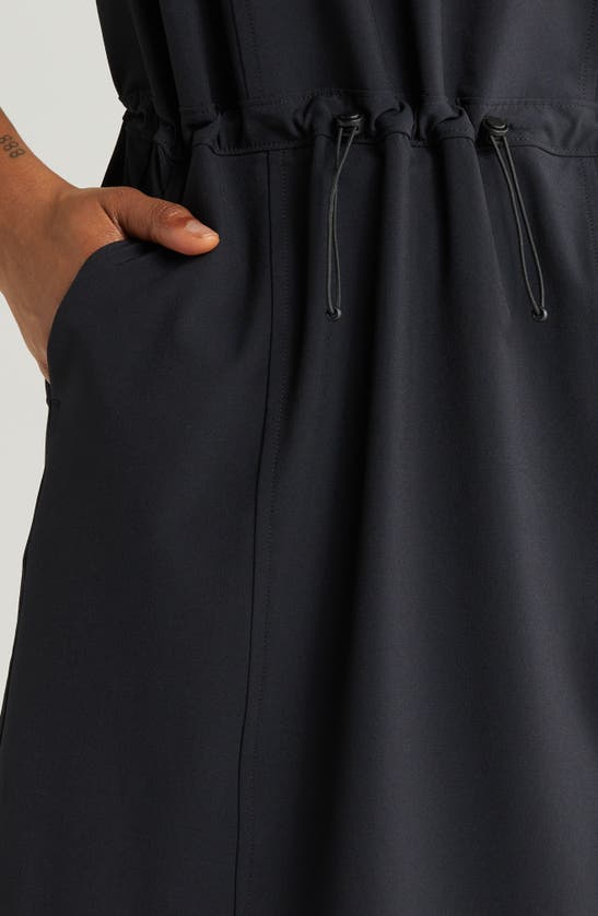 Shop Zella In Flight Drawcord Waist Dress In Black