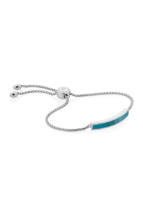 Monica Vinader Baja Skinny Friendship Bracelet In Silver/turquiose