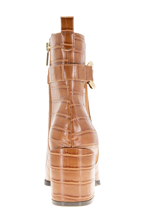 Reaction Kenneth Cole Emerson Block Heel Bootie In Luggage
