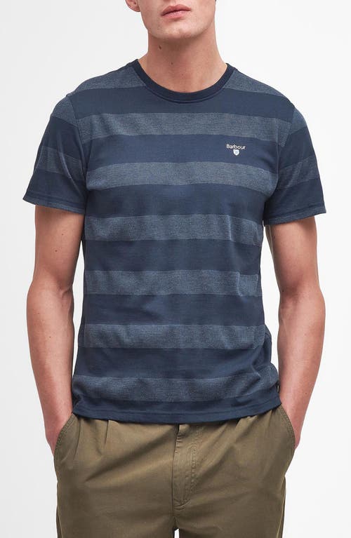 Shop Barbour Stenton Stripe Piqué Knit T-shirt In Navy