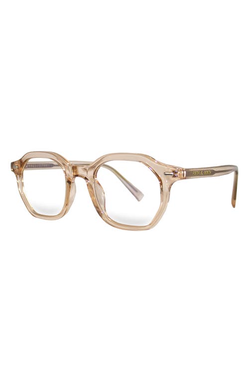 Fifth & Ninth Cameron 48mm Round Blue Light Blocking Glasses In Transparent Tan/clear