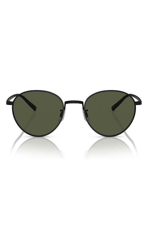 Oliver Peoples Rhydian 49mm Round Sunglasses in Matte Black at Nordstrom