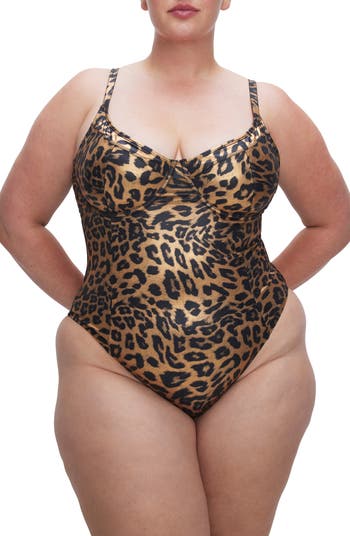 Gold Leopard Show Up One Piece Swimsuit