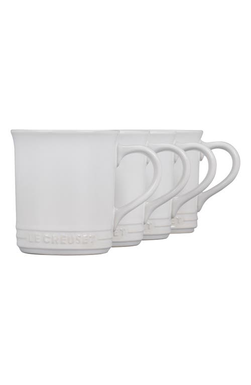 Le Creuset Set of Four 14-Ounce Stoneware Mugs in White at Nordstrom