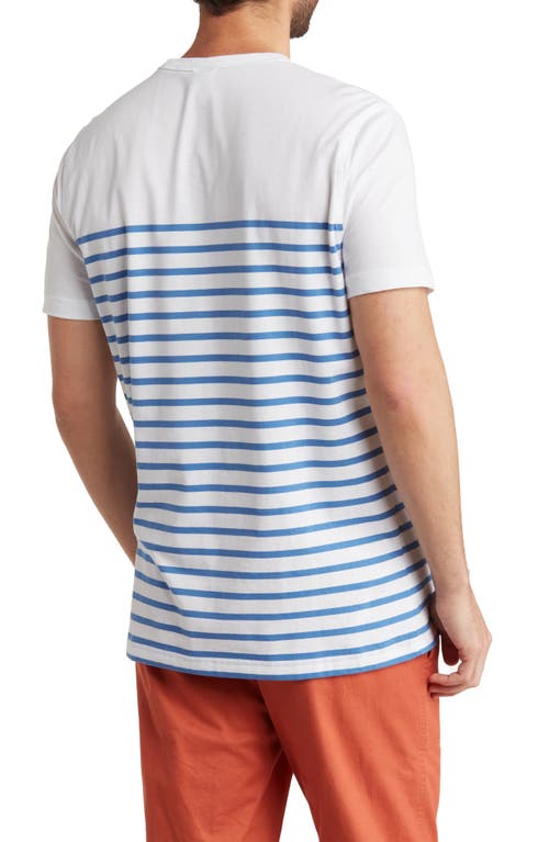 Shop Brooks Brothers Mariner Stripe Cotton T-shirt In White/blue