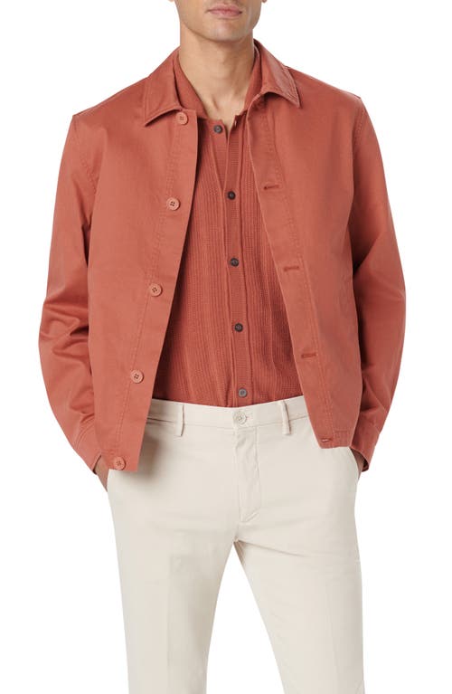 Bugatchi Button-up Twill Jacket In Orange