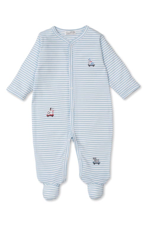 Kissy Embroidered Footie Light Blue at Nordstrom,
