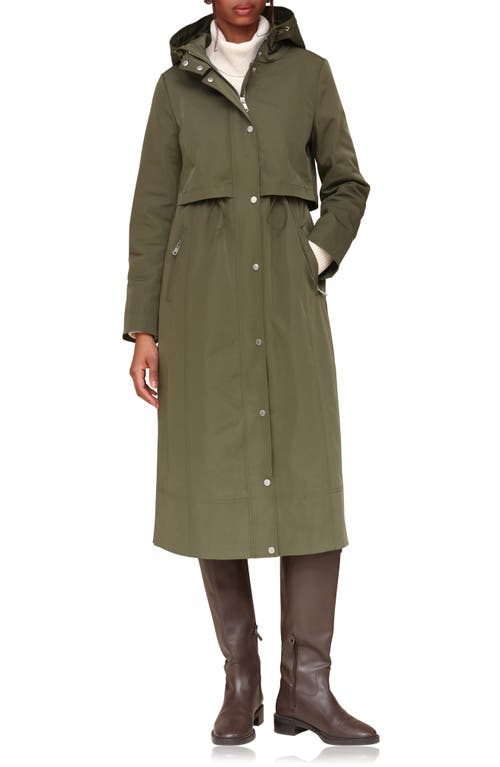 AVEC LES FILLES AVEC LES FILLES WATER RESISTANT TWILL HOODED LONGLINE COAT 