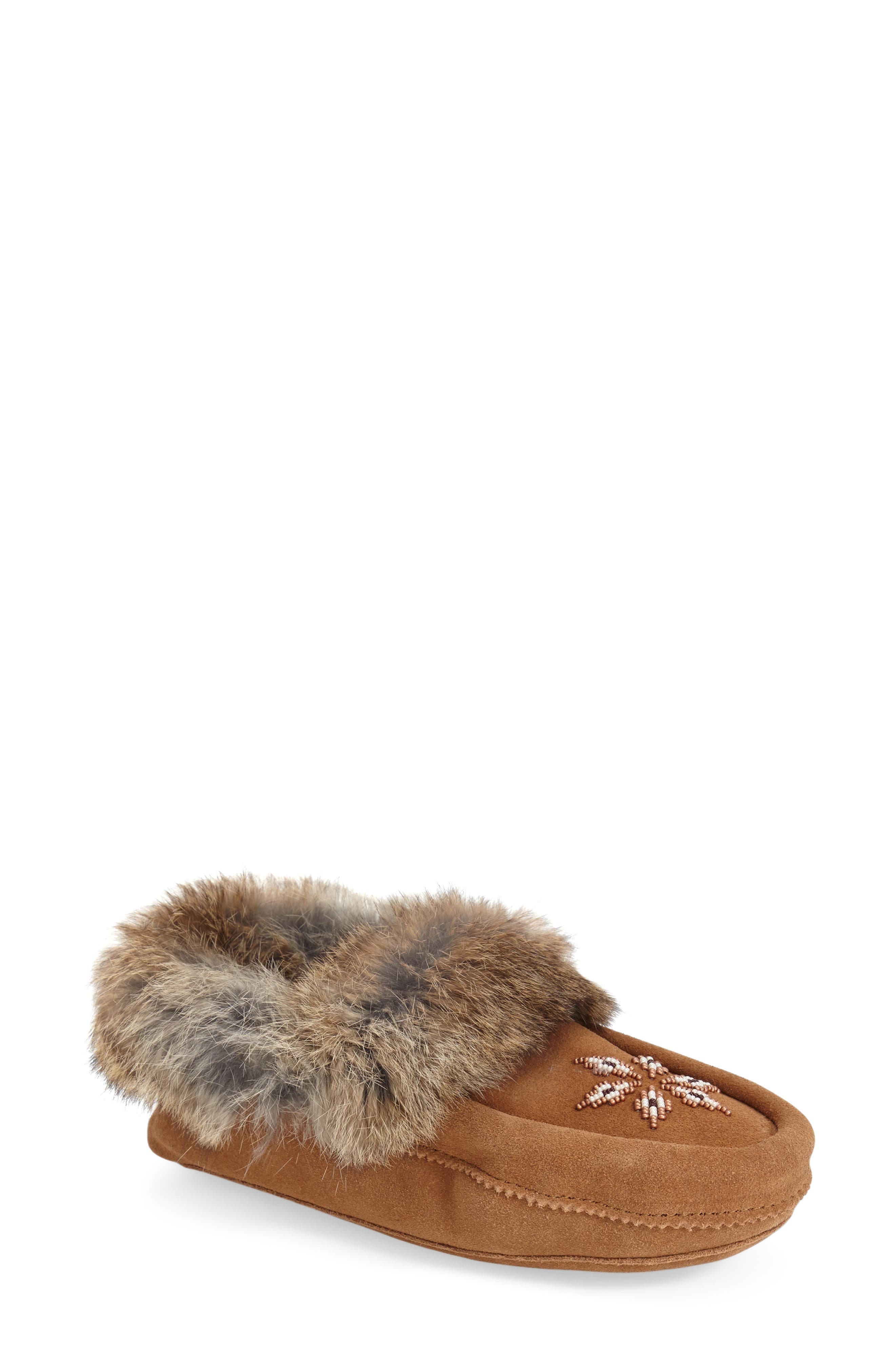 rabbit skin slippers