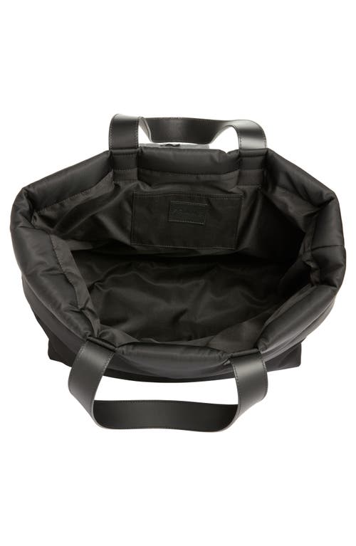 Frame Plaque Nylon Quilted Tote In Noir
