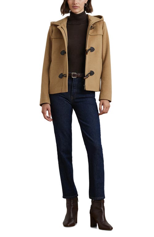 Shop Lauren Ralph Lauren Toggle Front Wool Blend Jacket In Camel