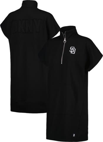 Women's Los Angeles Dodgers DKNY Sport Black Emily Quarter-Zip Sneaker Dress