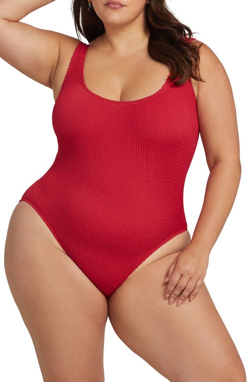 Kahlo Arte Eco Crinkle A-G Cup One-Piece Swimsuit in Crimson Red