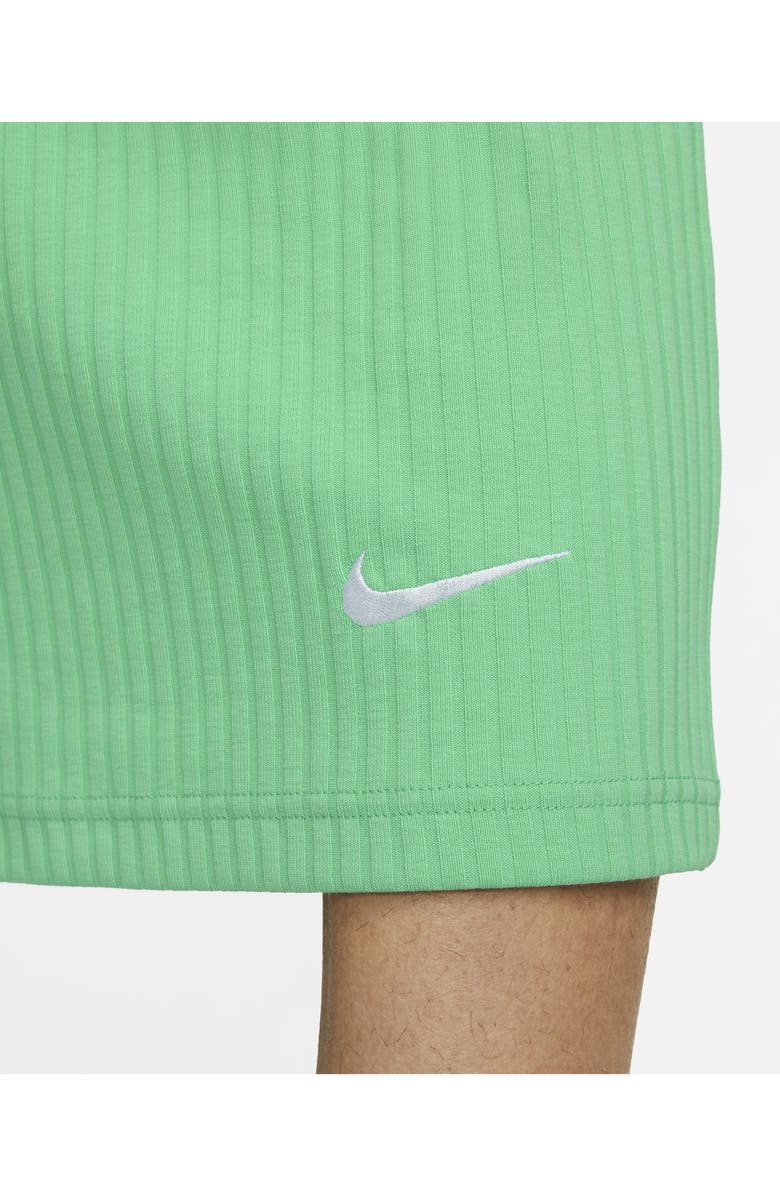 Nike Cotton Blend Rib Skirt, Alternate, color, Spring Green/ White