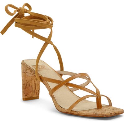 Louise Et Cie Lehana Wraparound Ankle Strap Sandal- Brown