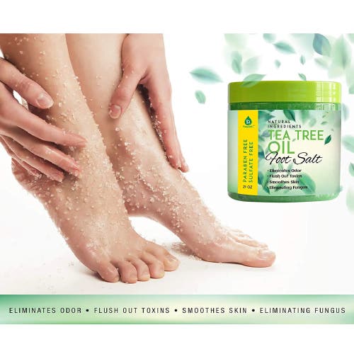 Pursonic Tea Tree Oil Foot Salt 10 oz In Green