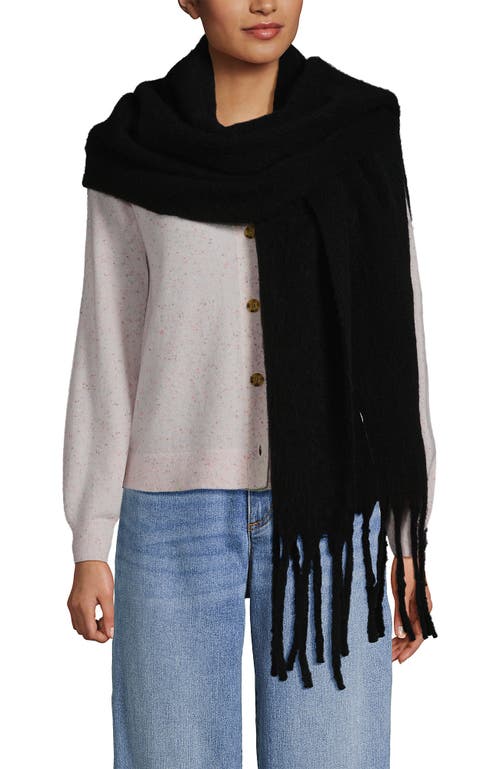 Lands' End Brushed Blanket Scarf In Black