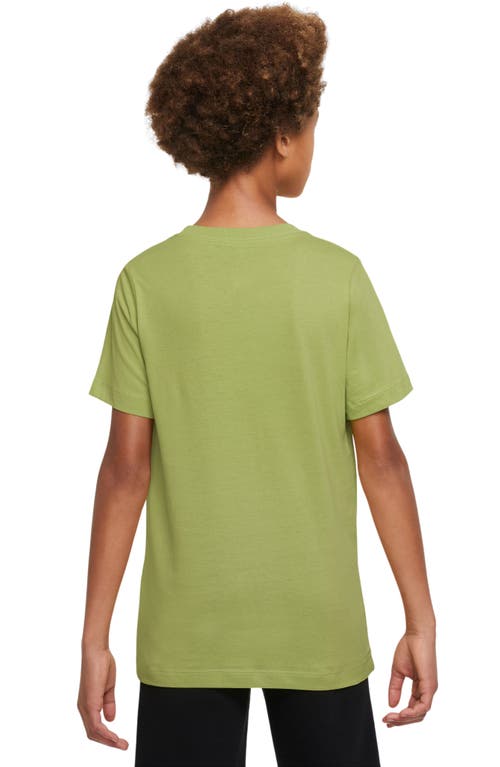 Shop Nike Kids' Embroidered Swoosh T-shirt In Pear/white