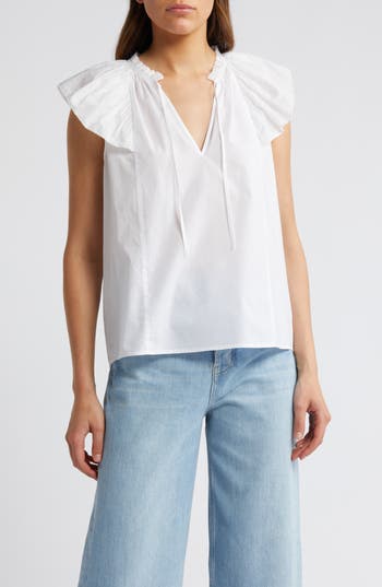 Rails Karysa Flutter-sleeve Blouse In White