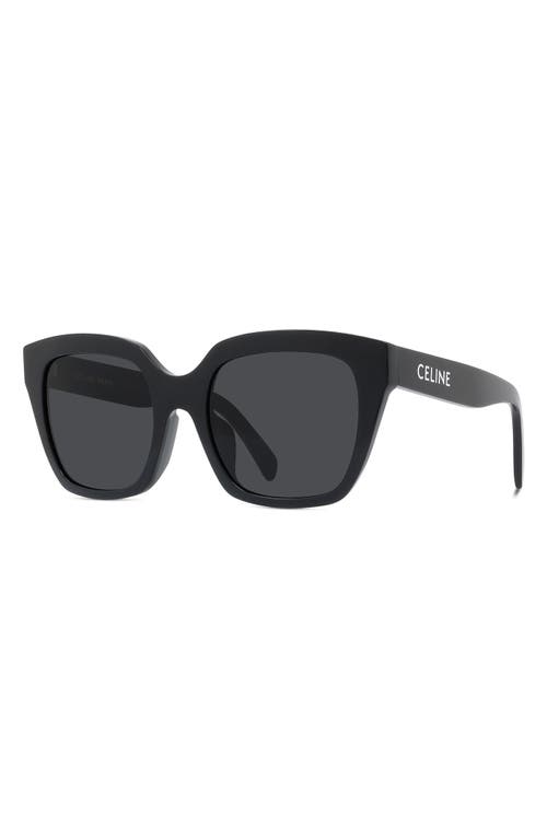 Celine Monochroms Cl 40198f 01a Butterfly Sunglasses In Shiny Black/smoke