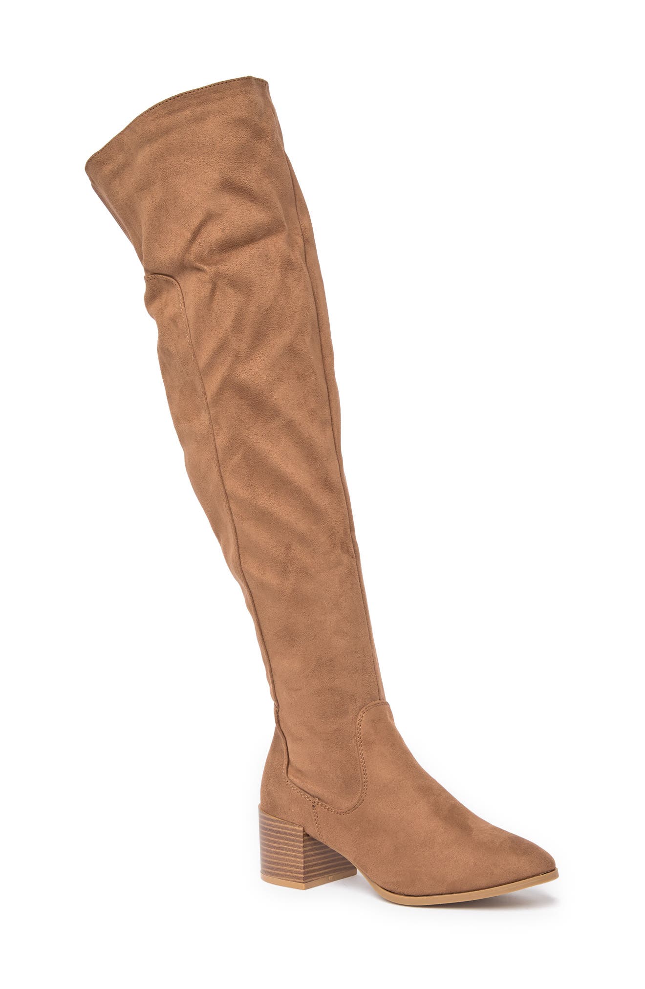 taupe over the knee boots