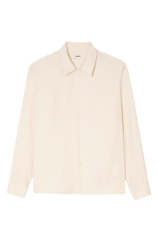 Shop Sandro Requin Button-up Shirt In Ecru