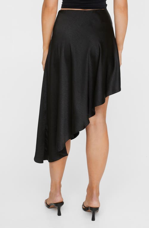 NASTY GAL NASTY GAL ASYMMETRIC HAMMERED SATIN SKIRT 