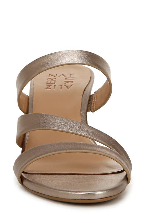 Naturalizer Breona Slide Sandal In Warm Silver Faux Leather