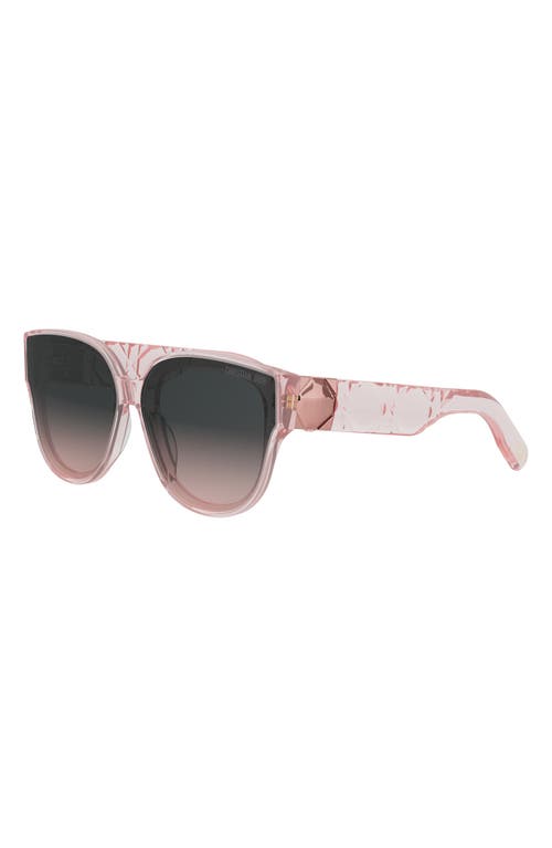 Shop Dior Lady 95.22 R3i 64mm Oversize Round Sunglasses In Shiny Pink/gradient Smoke
