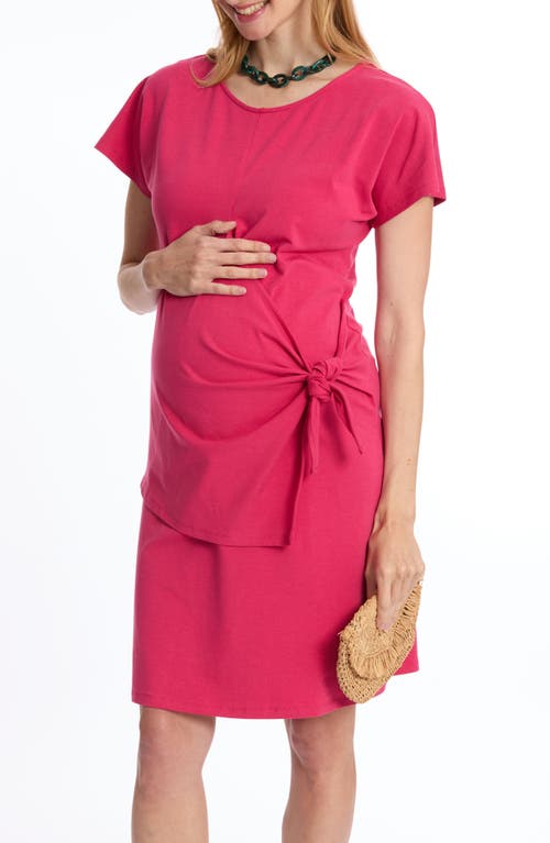 Cache Coeur Matelot Maternity/nursing Dress In Fuchsia