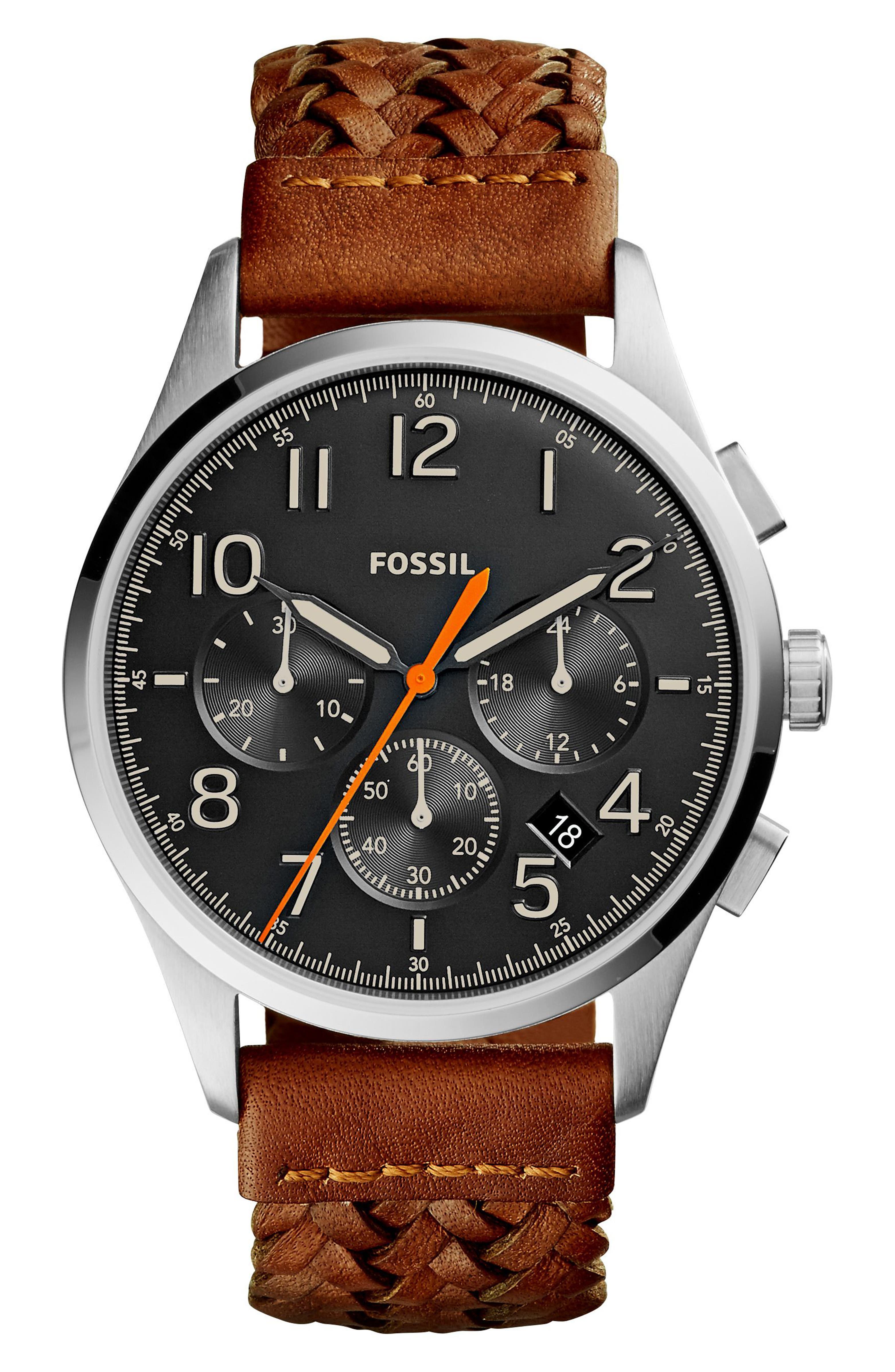 Fossil Vintage 54 Chronograph Leather Strap Watch, 42mm Nordstrom Fossil Vintage 54 Chronograph Leather Strap Watch, 42mm Nordstrom
