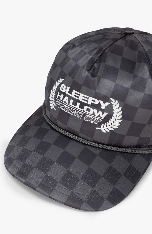 Shop Mnml Shrc Checkerboard Satin Snapback Baseball Cap In Black