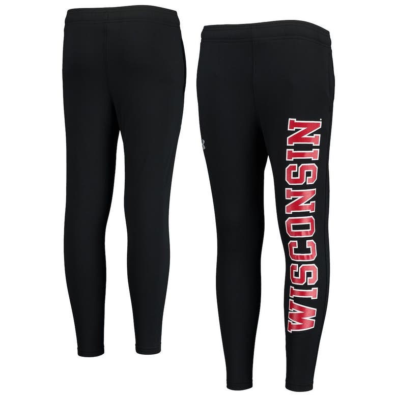 Under Armour Kids' Youth  Black Wisconsin Badgers Brawler Pants