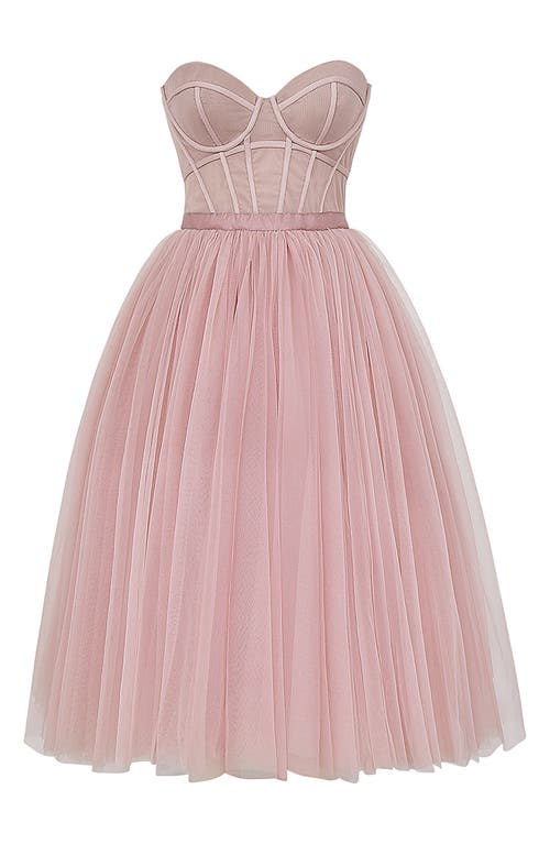 Shop House Of Cb Darling Corset Fit & Flare Dress In Adobe Rose