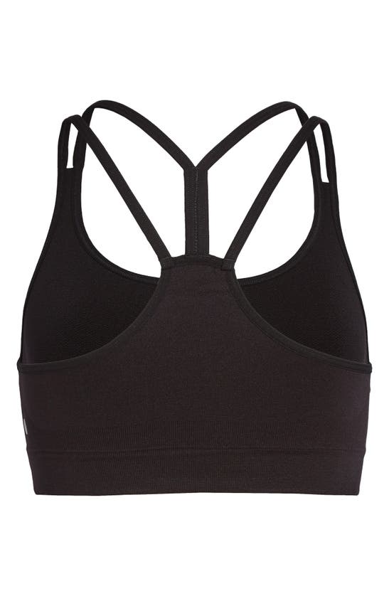 Zella Seamless Strappy Sports Bra In Black