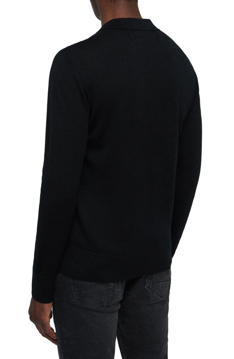 AllSaints Mode Long Sleeve Merino Wool Polo | Nordstrom