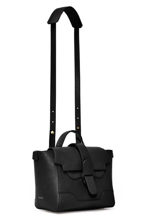 Senreve Mini Maestra Pebbled Leather 4-way Convertible Handbag In Noir