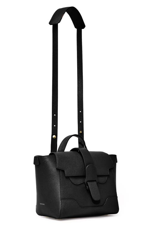 Shop Senreve Mini Maestra Pebbled Leather 4-way Convertible Handbag In Noir