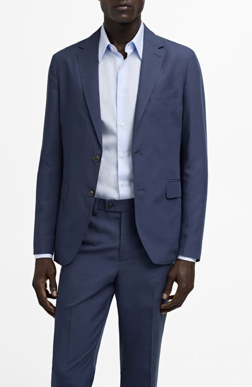 Shop Mango Slim Fit Blue Lyocell & Linen Sport Coat