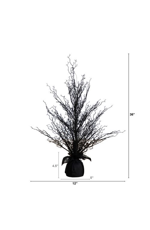 Nearly Natural 3-foot Pre-lit Black Twig Artificial Tree In Black