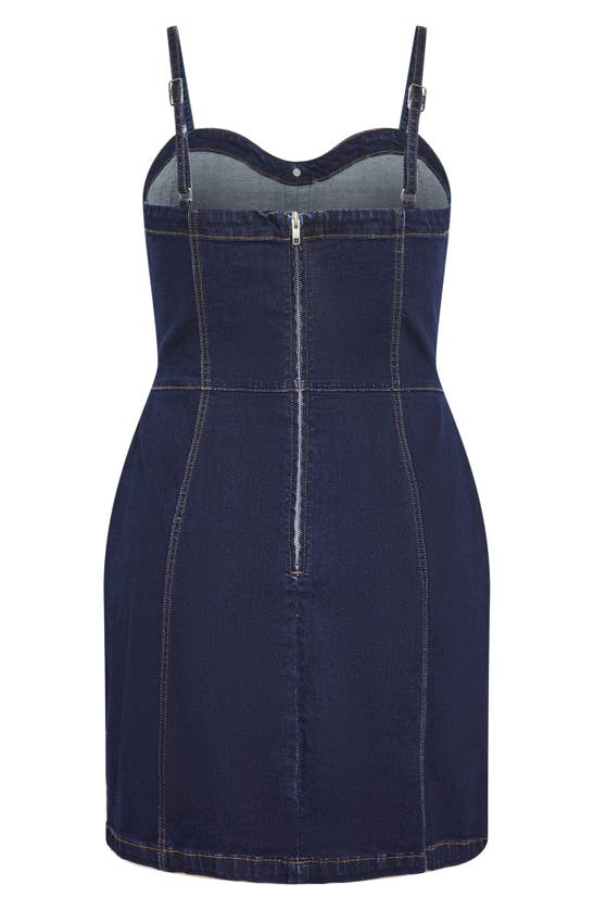 Shop City Chic Ashlynn Sleeveless Denim Dress In Indigo